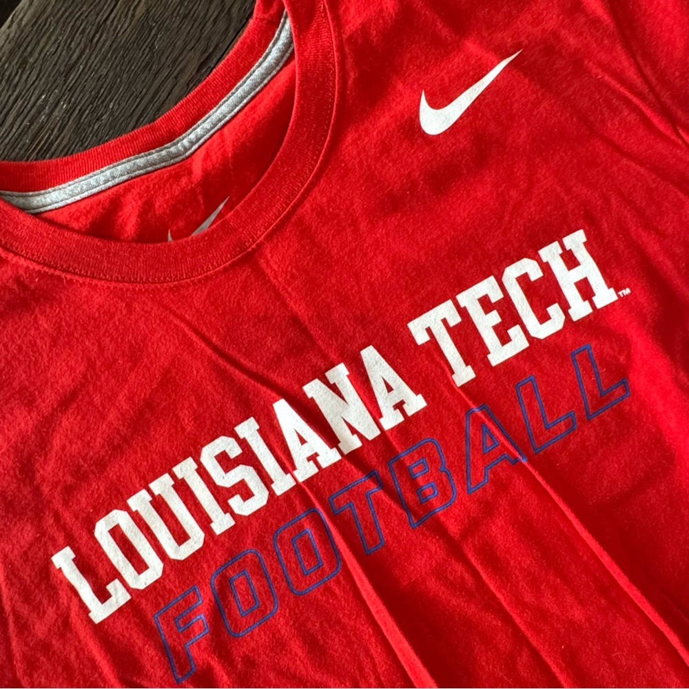 Nike Louisiana Tech Football Red Tee T-Shirt Size Medium